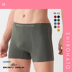 おトク【メール便】【SHIROHATO公式】【正規品・新品】グンゼ GUNZE ボディワイルド BODYWILD サイドライン 3D ボクサーパンツ メンズ 前とじ 立体成型(M)