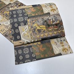 ★美品　洒落袋帯　馬車　翁　洋風★ r1017