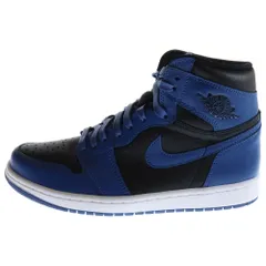 NIKE (ナイキ) AIR JORDAN 1 RETRO HIGH OG エアジョーダン1 レトロ ダークマリーナブルー ハイカットスニーカー ブラック/ブルー US7.5/25.5cm 555088-404