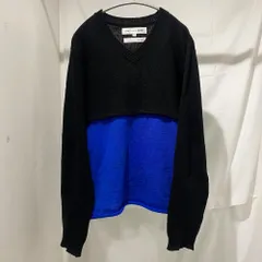COMME des GARCONS SHIRT 麻100%ニット ネイビー 色違 コム デ ギャルソン SHIRT ワイド クラシック ビッグカラー