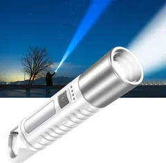 【2025 最新の進化】懐中電灯 強力 ledライト 高輝度 高級XPEライト 広角180度COB作業灯 ズーム調節 4モ-ド調光 大容量電池 Type-C充電式 防滴 軽量 尾にフックが付い 携帯便利 （作業 夜釣り 登山 屋外 避難 停電 防災)