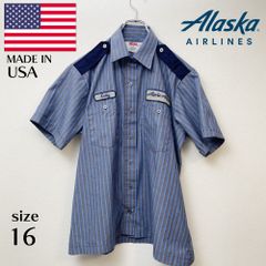【古着】UNITOG ユニタグ ワークシャツ USA製【アラスカ航空】#8725