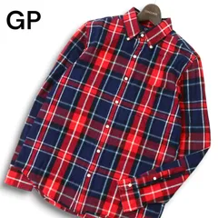 GP ジムフレックス 秋冬★ 長袖 ボタンダウン チェック ネル シャツ Sz.M　メンズ