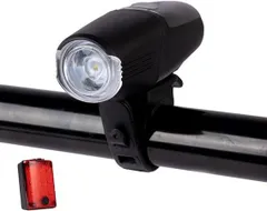 自転車 ライト USB充電式 LED ライト 防水 らいと 自動点灯 高輝度 4段階照明モード テールライト付き クロスバイク ライト 自転車用 小型 led 懐中電灯兼用LJL-005