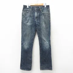 W32/古着 ギャップ GAP ジーンズ メンズ ヒゲ コットン 紺 ネイビー デニム 25mar01 中古 ボトムス ジーパン Gパン ロング パンツ