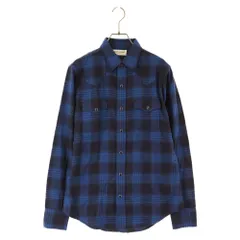SAINT LAURENT PARIS (サンローランパリ) 17SS エディ期 Western check shirt ウエスタン オンブレチェック ウエスタンシャツ ブル長袖ー 449898 Y886Mのサムネイル