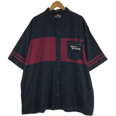 古着 ビッグサイズ ハーレーダビッドソン Harley-Davidson 隠しボタンダウン 半袖 ワークシャツ メンズXXXL相当/eaa509366