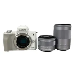 12/28まで出品☆Canon EOS Kiss M ダブルズームキット 白 キヤノン EOS Kiss M ダブルズームキット ホワイト | ミラーレス一眼