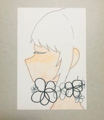 手描きイラスト　オリジナル　黒い花