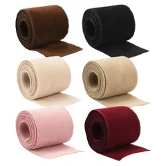 リボン ベロア生地 ハンドメイド DIY 全長1m/幅38mm ヘアアレンジ 衣装作り ラッピング 花束 (6色セット) 