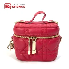 Dior ディオール バニティバッグ マイクロバニティ カナージュ S0918ONMJ レザー レッド系