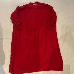 suzuki takayuki スズキタカユキ puff sleeve dress ワンピース S23124 レッド size:-【代官山A07】