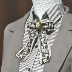 2wayリボン【蝶々達の庭園】★ハンドメイド リボン 花 刺繍 蝶 推し活 ヘアクリップ ブローチ