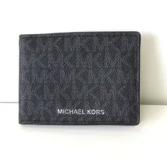 マイケルコース MICHAEL KORS カードケース パスケース 名刺入れ MK ロゴ モノグラム 二つ折り コンパクト スリム 黒 ブラック グレー