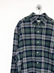 【Eddie Bauer】90s 白タグ L/S ボタンダウン チェックシャツ M エディーバウアー ヴィンテージ 古着