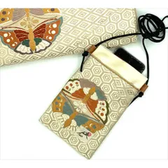 ☆ C.Ivory ☆ エコハーブ スマホショルダー 着物帯リメイク スマホショルダー 斜めがけ ミニショルダー ポシェット 斜め掛け バッグ バック ミニバッグ ミニバック ミニショルダーバッグ 大人 かわいい おしゃれ レディース メンズ ユニセックス