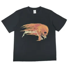 METALLICA（メタリカ） FLAMING SKULL　Tシャツ　ヴィンテージ風プリント 黒【新品】