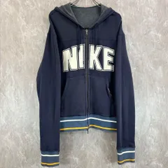 NIKE ナイキ リバーシブル ロゴ ネイビー チャコールグレー L パーカー
