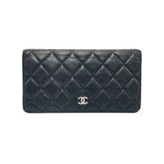 【真贋判定済】CHANEL シャネル ココマークマトラッセ長財布  ブラック×S金具 ウォレット B0425ZRX5X