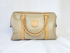 セリーヌ マカダム M12 ミニボストン ハンドバッグ ベージュ PVC レザー CELINE