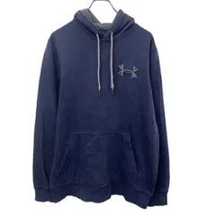 UNDER ARMOUR ロゴスウェット パーカー M ネイビー系 アンダーアーマー プルオーバー スポーティー 古着卸 アメリカ仕入 a708-6209