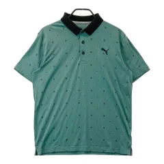 サイズ：L PUMA GOLF プーマゴルフ  半袖ポロシャツ 総柄 グリーン系 [240101493178] ゴルフウェア メンズ ストスト