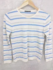 ◇ MACPHEE マカフィー TOMORROWLAND 長袖 カットソー M オフホワイト ブルー グレー *  【1002799965934】