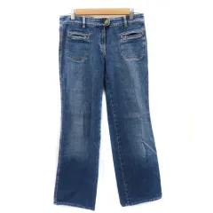 クロエ CHLOE デニムパンツ ジーンズ ストレートパンツ ロング丈 ウォッシュ加工 無地 ライトブルー /YK2のサムネイル