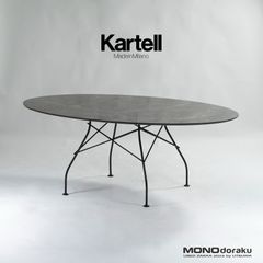 ダイニングテーブル カルテル Kartell Glossy グロッシー オーバル192 セラミック天板 大理石風 イタリアモダン スタイリッシュ ラグジュアリー エレガント アントニオ・チッテリオ デザイナーズ