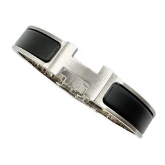 エルメス(HERMES) クリックHH ブレスレット 黒 マットシルバー金具 未使用 レディース メンズ アクセサリー バングル