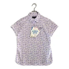 未使用品 レディース キャロウェイ Callaway 半袖ポロシャツ M 紫系 パープル 花柄 メッシュ地