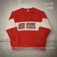 80s Champion “OHIO STATE UNIVERSITY” Crew Neck Sweat Shirt チャンピオン オハイオ州立大学 クルーネックスウェット レッド ホワイト バイカラー USA製 米国製 後期トリコタグ カレッジ物