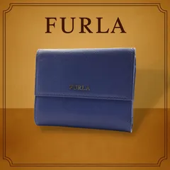 FURLA フルラ　3つ折り財布　レザー　ブルー　256171074 K085