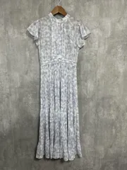 FRAY I.D フレイアイディー 花柄 ノースリーブ プリーツ ロングワンピース Aライン ワンピース size0/白ｘブルー ■◆ レディース