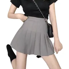 ☆ グレー ☆ 2XLサイズ ☆ スカート インナーパンツ付き kskirt002 ミニスカート プリーツ インナー付き パンツ付き インナーパンツ付き キュロットスカート プリーツスカート テニススカート ショート丈 膝上丈 ひざ上 ハイウエスト チアガール