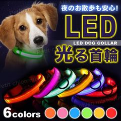 光る首輪　散歩　犬　猫　夜道　安心　災害 避難 おしゃれ　目立つ　LED レッド XS S