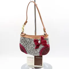 美品 コーチ ポリエステル パープル/ブラウン ゴールド金具 ハンドバッグ/ポーチ TCY 2000000 NSK