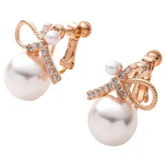 【ピンクゴールド×イヤリング】[Cream dot. クリームドット公式] イヤリング レディース  金属アレルギー ニッケルフリー ネジ式 キュービックジルコニア ビジュー パール ノット 結び目 大人 