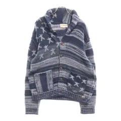 DENIM & SUPPLY RALPH LAUREN (デニム アンド サプライ ラルフローレン) スター ストライプデザイン ショールカラーカーディガン ニット ブルーのサムネイル
