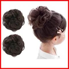 【在庫処分】2個入り お団子 ウィッグ エクステ カール シュシュ つけ毛 髪飾り キッズ 和装 入園式 [インソミラ] 七五三 発表会 [InSomila] お祭り イベント