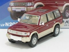 三菱 パジェロ ミッドルーフワイド VR（赤／ベージュ）96年式 LV-N206b【トミーテック社1/64ミニカー】【トミカの時】