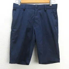 H■ミズノ/MIZUNO GOLF チェック柄 ゴルフショーツ ハーフパンツ【M】紺/MENS■78【中古】