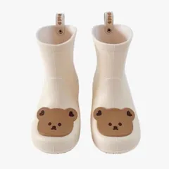 ☆ クマ×ベージュ ☆ 18.5cm ☆ レインブーツ キッズ アニマル かわいいキッズ 男の子 女の子 レインシューズ 雨靴 長靴 レイン 雨具 動物 アニマル かわいい 子ども 子供 こども 可愛い 梅雨 幼稚園 保育園 入園準備 入園 入学