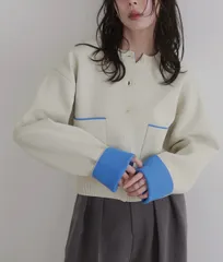 【新品】バイカラーニットカーディガン アイボリー◾️Lian リアン