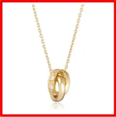 【送料無料 】 [ヨンドシー] ダブルループ ダイヤモンドK18イエローゴールド(YG) ネックレス 111031123004