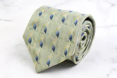 エルメネジルドゼニア ブランド ネクタイ シルク 小紋柄 ボタニカル柄 総柄 PO  メンズ グレー Ermenegildo Zegna 【中古】