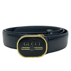 GUCCI グッチ 547754 ベルト アクセサリー 小物 ロゴ レザー ブラック [サイズ 95・38]