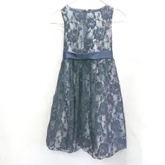 ◇ catherine cottage レース リボン キッズ 膝丈 ワンピース サイズ100 ネイビー 女の子 E  【1407180051461】