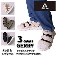 【50％OFF!!】新品★GERRY （ジェリー ）メンズ スポーツサンダル  ベルクロ トリプルストラップ マジックテープ （ベージュ/ カーキ /ブラック）サイズ：M/L/LLのサムネイル
