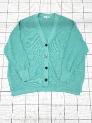 ◇ Θ GLOBAL WORK グローバルワーク Vネック 長袖 ニット カーディガン サイズM ターコイズブルー系 レディース E  【1507230000439】
